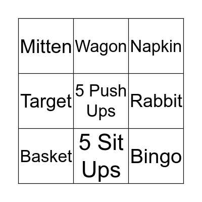 Syllable Bingo Card