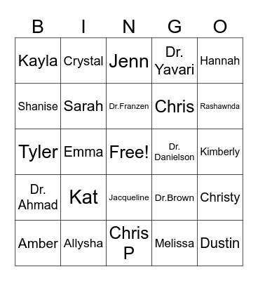 LMSC Specialty Support Bingo Card