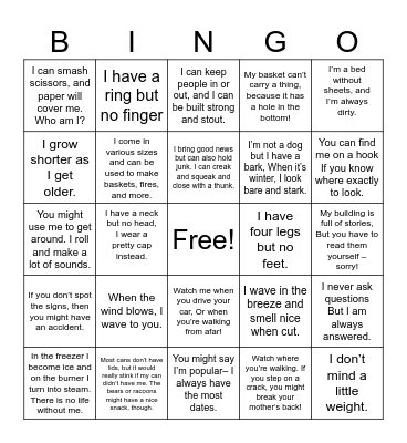 Scavenger Hunt 2023 Bingo Card