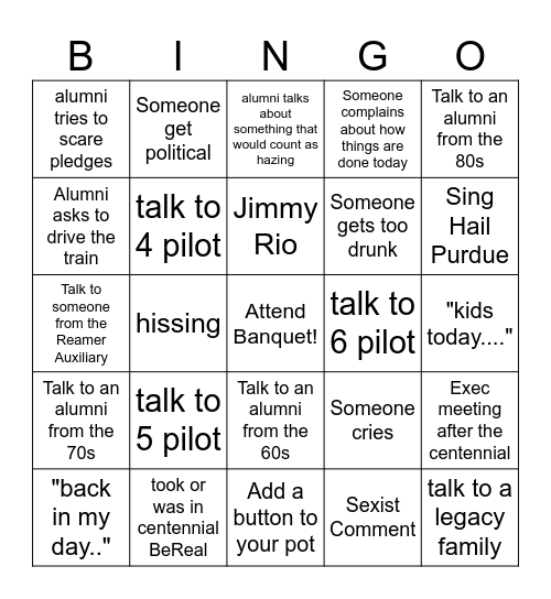 Centennial Bingo Card