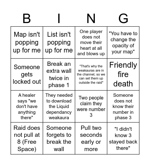 Echo of Neltharion Reclear Bingo Card