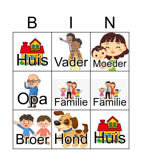 Mijn Familie Bingo Card