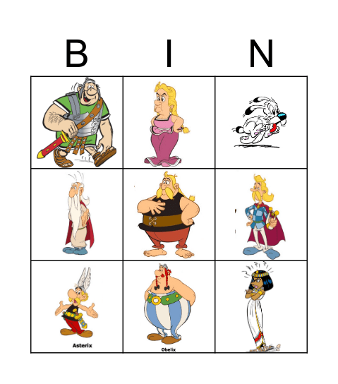Asterix & Obelix Bingo Card