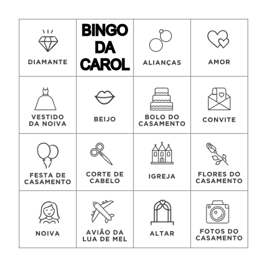 BINGO DA CAROL Bingo Card