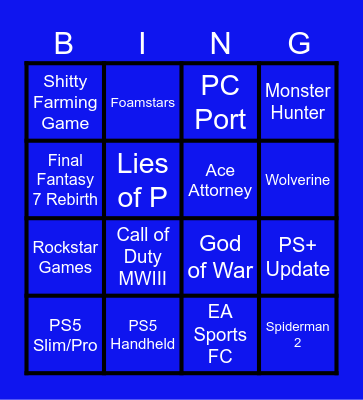 State of Play 14.09.23 Bingo Card