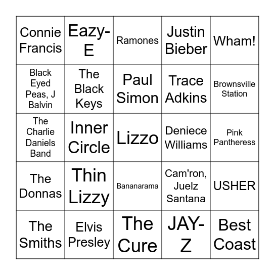 Boy Bingo Card