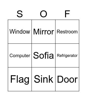 Sofia Bingo Card