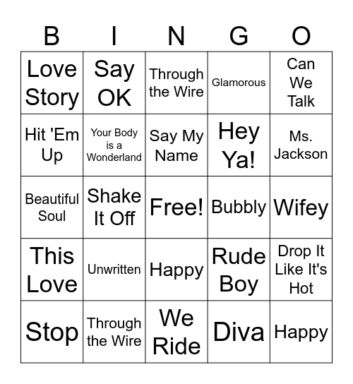 Cookout Bingo Card