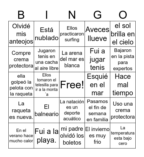 Capítulo 9 Bingo Card