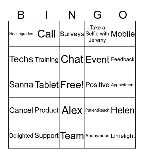 SR BINGO Card