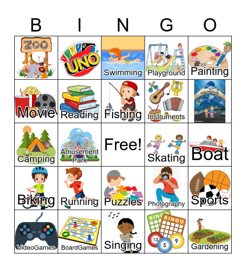 Fun Activities Bingo Card