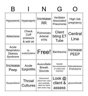 O2 BINGO Card
