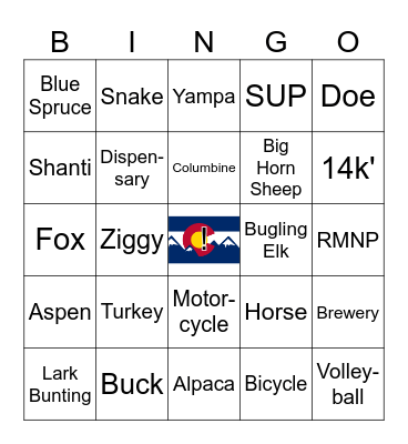 Colorado Must-See! Bingo Card