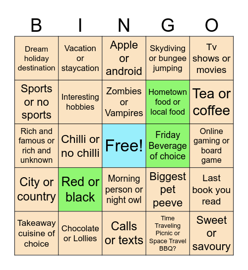 TGIF Bingo Card