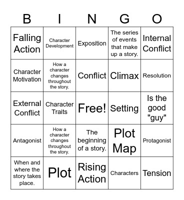 Story Elements Bingo Card