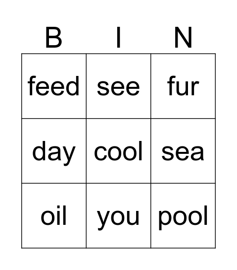 Raine Bingo Card