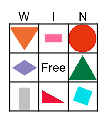 2D Shapes Bingo Card