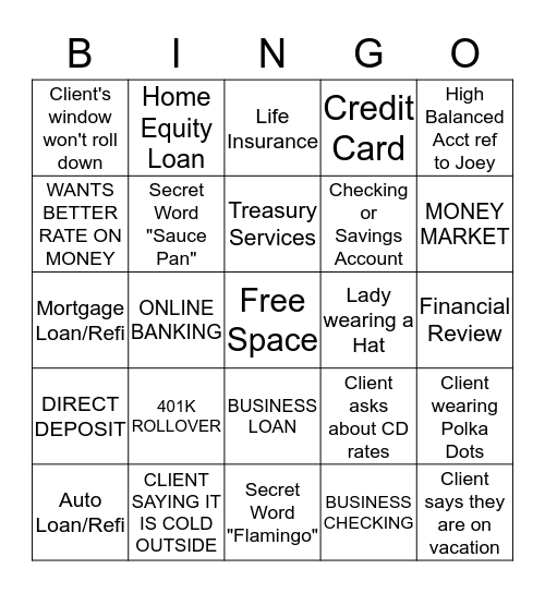 Bingo Wednesday Bingo Card