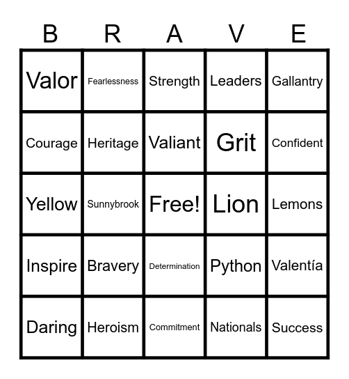 House of Valentía Bingo Card