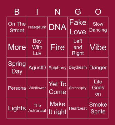 Rkive0713 Bingo Card