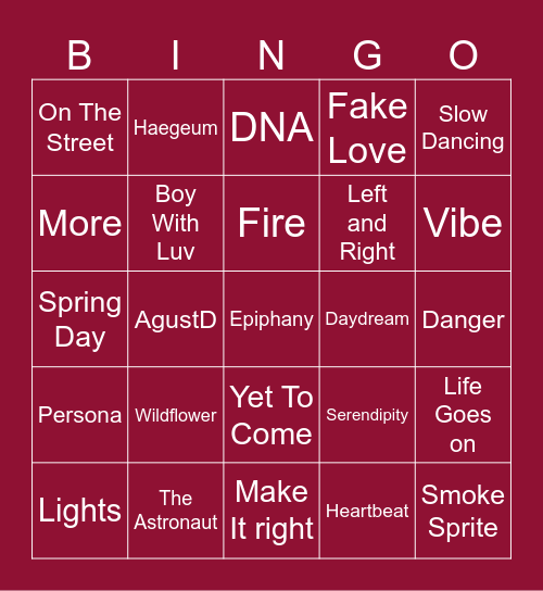 Rkive0713 Bingo Card