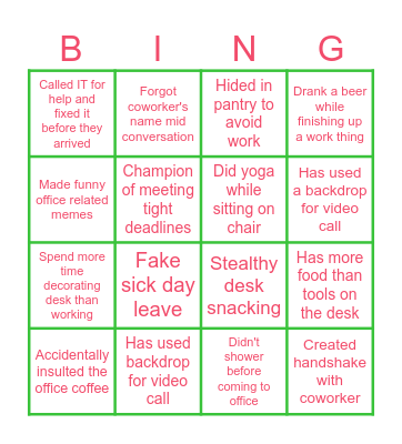 Get ready to Shout Out Bingo Card