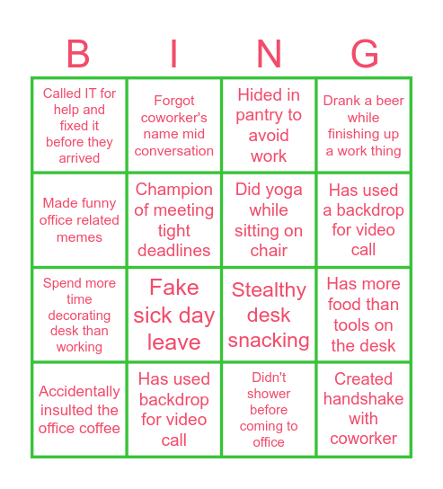 Get ready to Shout Out Bingo Card