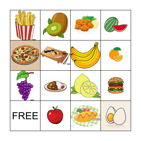 English Bingo! Bingo Card