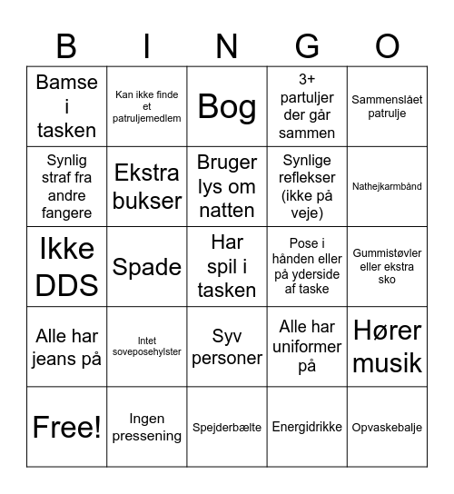 Nathejk Bingo Card