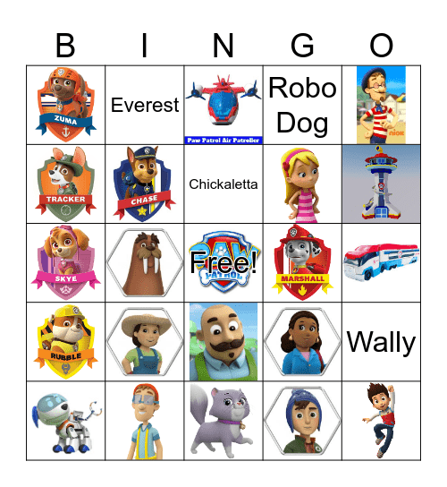 PAW PATROL BINGO Card