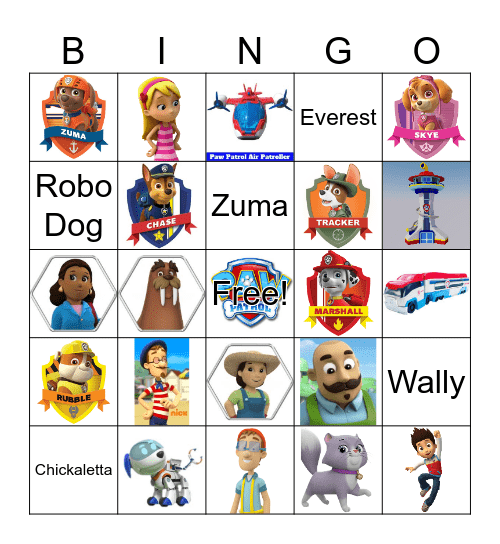 PAW PATROL BINGO Card