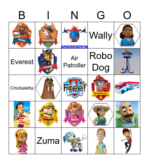 PAW PATROL BINGO Card