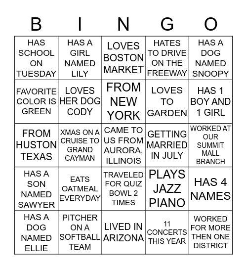 CSM IN BINGO GAME Bingo Card