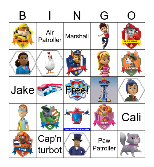PAW PATROL BINGO Card