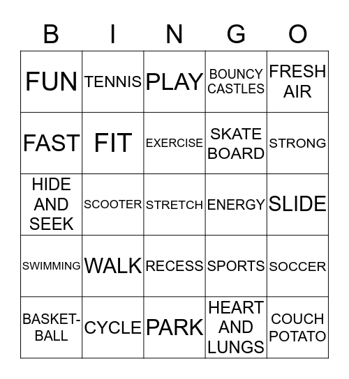 Exercise! Bingo Card