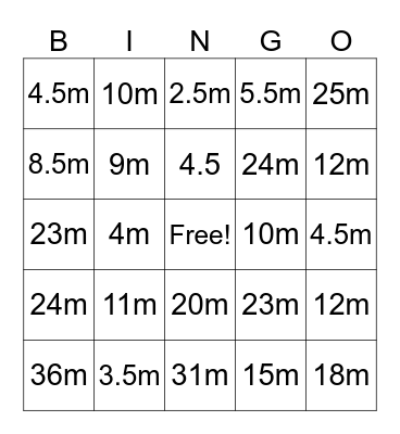 Fine Motor Bingo Card