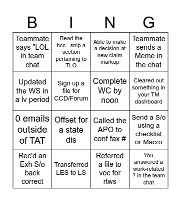 Bingo Card