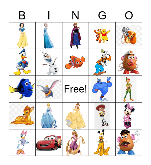 Disney Bingo Card