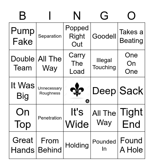 NFL BINGO Card