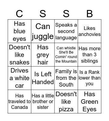 Cub Scout Signature Bingo Card