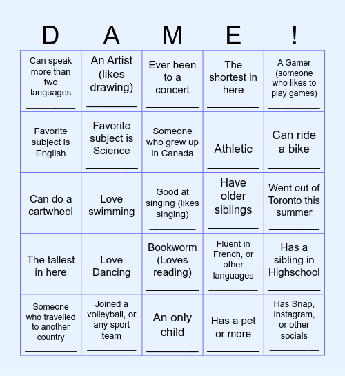 BINGO Card