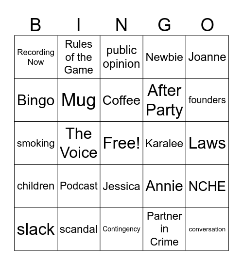 HMASDC Bingo 9/15/23 Bingo Card