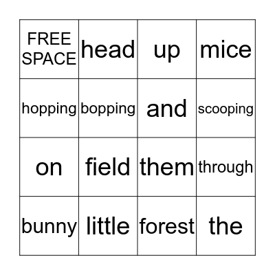 Little Bunny Foo Foo Bingo Card