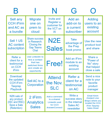 Focus on the Finish Bingo Card