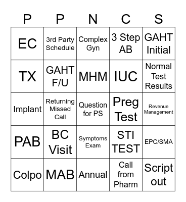RAD POD Bingo Card