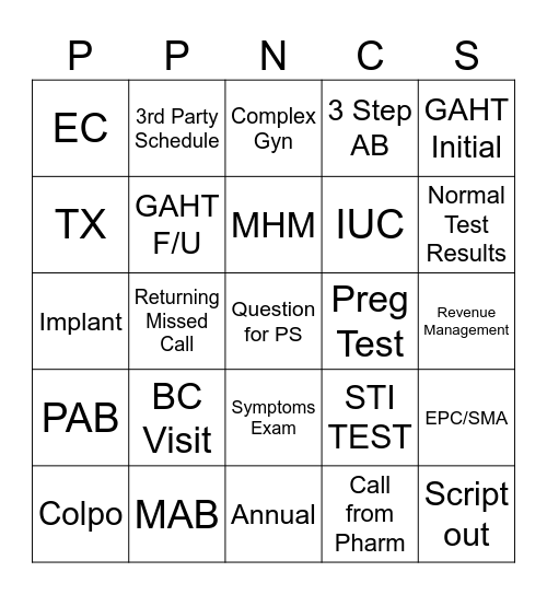 RAD POD Bingo Card