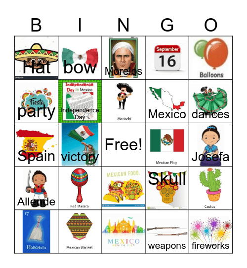 Mexican Independence Day ++ Bingo Card