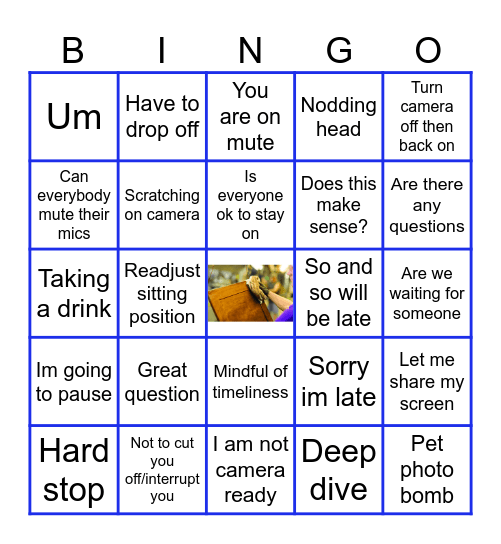 Virtual Meeting Bingo Card