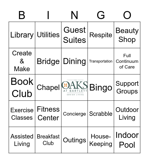 The Oaks at Bartlett Bingo Card