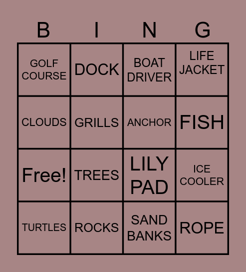Lisa's boat party! Bingo Card